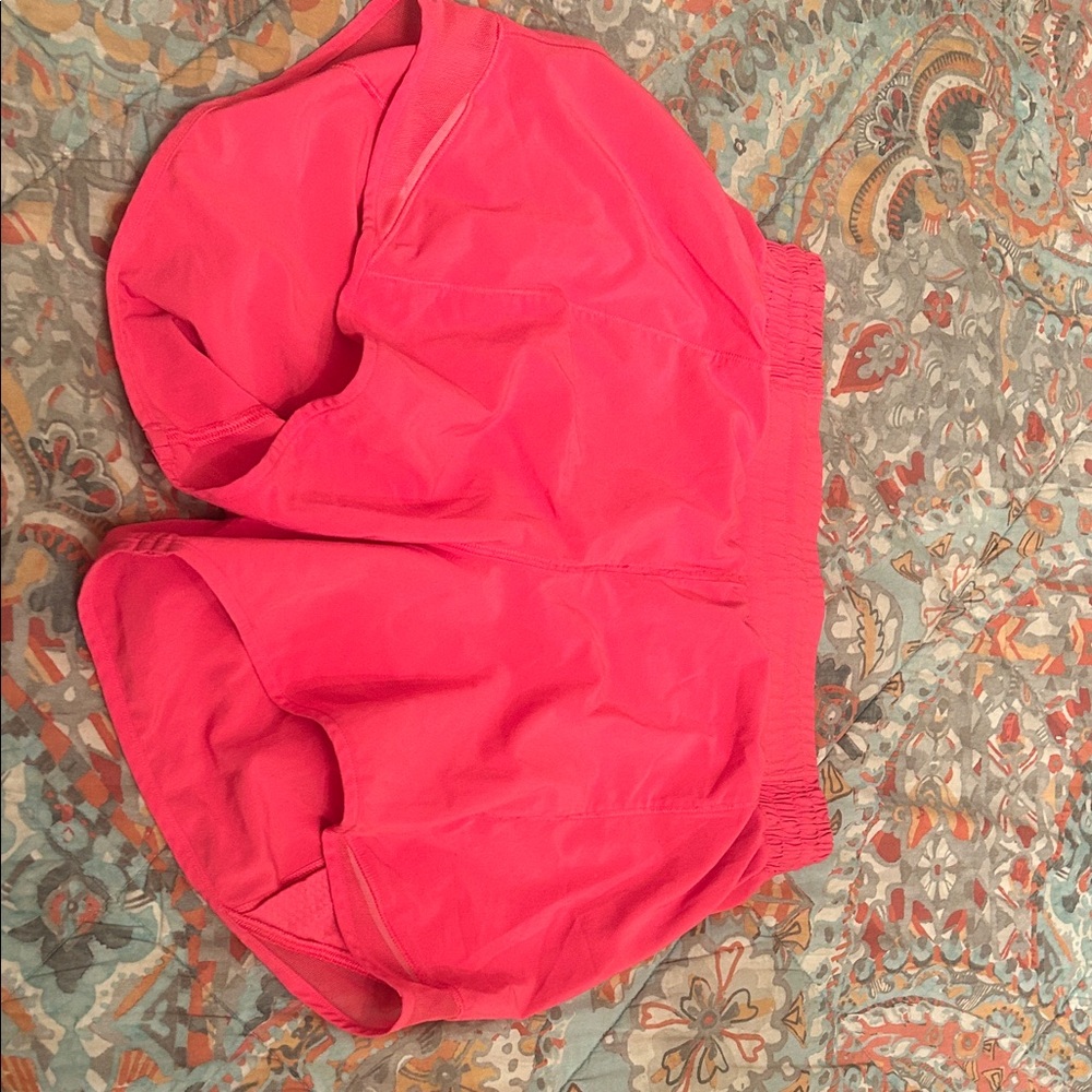 Vibrant High waisted Pink Lulu lemon Athletic Shorts 4 in